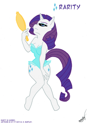 Size: 744x1058 | Tagged: anthro, artist:felonykat, breasts, derpibooru import, mirror, rarity, suggestive