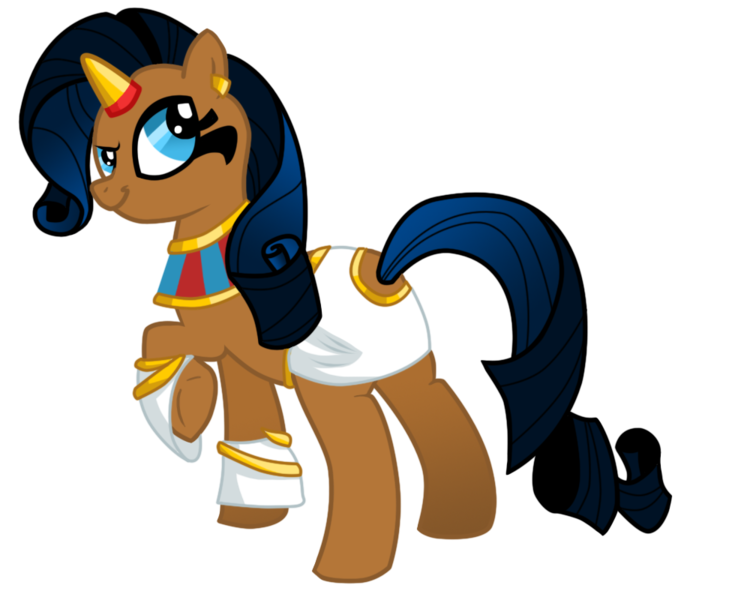 Size: 1000x800 | Tagged: safe, artist:amberbewildered, artist:tsarnickyii, derpibooru import, rarity, oc, unicorn, crossover, egyptian, horn, neopets, not rarity, solo, unicorn oc