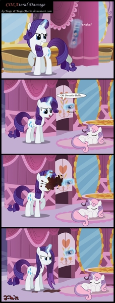 Size: 800x2105 | Tagged: artist:toxic-mario, backfire, comic, derpibooru import, prank, prank fail, rarity, safe, soda, sweetie belle