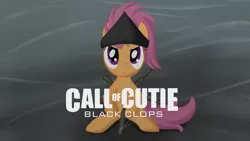 Size: 900x506 | Tagged: artist:speccysy, call of duty, crossover, derpibooru import, safe, scootaloo, solo