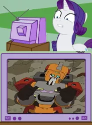 Size: 563x770 | Tagged: safe, derpibooru import, rarity, pony, exploitable meme, meme, transformers, tv meme, weird al yankovic, wreck-gar