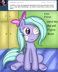 Size: 885x1100 | Tagged: artist:freefraq, ask, ask-flitter, bandage, derpibooru import, flitter, safe, tumblr