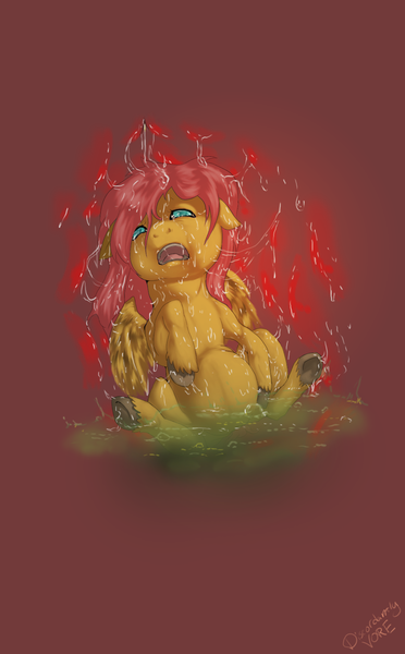 Size: 1000x1615 | Tagged: questionable, semi-grimdark, artist:discordantlyvore, derpibooru import, discord, fluttershy, pegasus, pony, digestion, fetish, flutterprey, imminent death, soft vore, stomach acid, vore