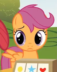 Size: 411x518 | Tagged: safe, derpibooru import, screencap, scootaloo, pegasus, pony, cropped, female, filly, foal, solo focus