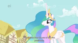 Size: 853x472 | Tagged: derpibooru import, politics, princess celestia, safe, screencap, youtube caption