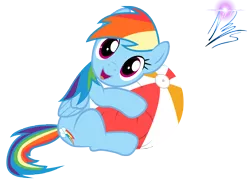 Size: 8000x6000 | Tagged: dead source, safe, artist:nightmaremoons, derpibooru import, rainbow dash, pegasus, pony, absurd resolution, ball, beach ball, cute, dashabetes, looking at you, simple background, solo, transparent background, vector