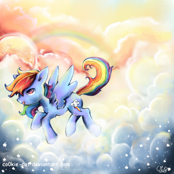 Size: 830x830 | Tagged: artist:co0kie-cat, derpibooru import, rainbow dash, safe, solo