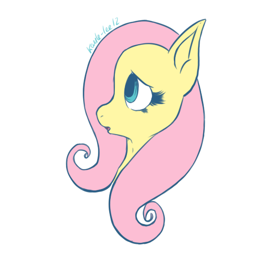 Size: 500x500 | Tagged: safe, artist:sharkyteef, derpibooru import, fluttershy, pony, bust, female, looking away, looking up, mare, open mouth, profile, simple background, solo, white background