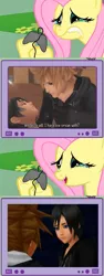 Size: 563x1505 | Tagged: safe, derpibooru import, fluttershy, pony, exploitable meme, fluttercry, gamershy, kingdom hearts, meme, roxas, sora, tv meme, xion