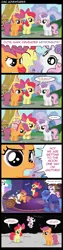 Size: 500x2000 | Tagged: safe, artist:mixermike622, derpibooru import, apple bloom, princess celestia, princess luna, scootaloo, sweetie belle, pony, comic, cutie mark crusaders, dumb fabric, ear bite, moon, to the moon, wat, woona