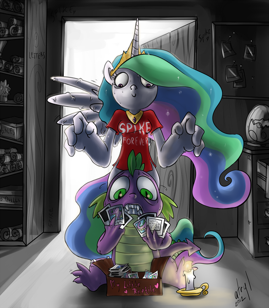 Size: 1000x1146 | Tagged: suggestive, artist:atryl, derpibooru import, princess celestia, spike, anthro, princess molestia, bottomless, breasts, candle, female, imminent rape, implied foalcon, male, nudity, rape face to end all rape faces, rapeface, shipping, smiling, sopa, spikelestia, stalker, straight, wat, wingboner