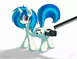 Size: 2500x1919 | Tagged: safe, artist:skipsy, derpibooru import, vinyl scratch, pony, unicorn, camera, female, plot, solo, squishy, squooshy