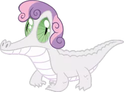 Size: 860x643 | Tagged: alligator, derpibooru import, gummy, safe, simple background, solo, species swap, sweetie belle, transparent background, vector