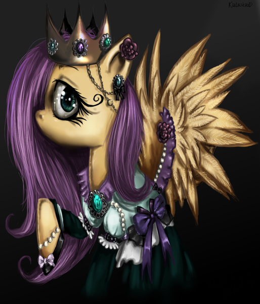 Size: 1200x1400 | Tagged: artist:klalaskaxd, clothes, crown, derpibooru import, dress, fluttershy, safe