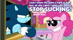 Size: 728x400 | Tagged: artist:terry, crossover, derpibooru import, meme, pinkie pie, safe, sonic the hedgehog, sonic the hedgehog (series), sonic the werehog, source needed, videogame meme, vulgar