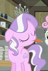 Size: 217x317 | Tagged: safe, derpibooru import, screencap, diamond tiara, sweetie belle, ponyville confidential, animated, cropped, eyes closed, floppy ears, loop, offscreen character, raspberry, solo focus, tongue out
