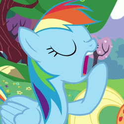 Size: 470x470 | Tagged: a canterlot wedding, animated, applejack, cropped, derpibooru import, hoof in mouth, rainbow dash, reaction image, safe, screencap, yawn