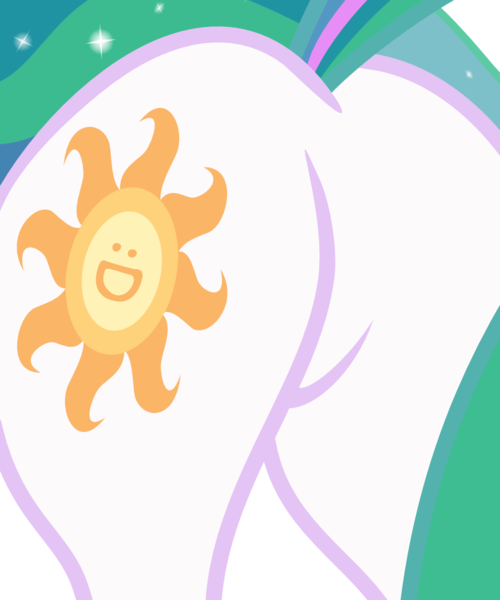 Size: 1000x1200 | Tagged: butt, butt only, close-up, cutie mark, :d, derpibooru import, female, plot, princess celestia, safe, simple background, smiling, solo, transparent background