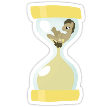 Size: 375x360 | Tagged: derpibooru import, doctor whooves, hourglass, safe, sticker, time turner