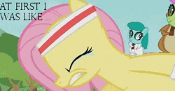 Size: 320x167 | Tagged: animated, crying, derpibooru import, edit, edited screencap, fluttershy, hurricane fluttershy, merry may, safe, screencap, spring melody, sprinkle medley, vulgar, wing-ups