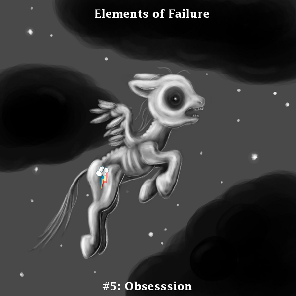 Size: 600x600 | Tagged: artist:haretrinity, derpibooru import, elements of failure, obsession, rainbow dash, semi-grimdark, skeletal, skull, solo, undead, wraith