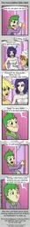 Size: 520x3770 | Tagged: applejack, artist:glancojusticar, comic, crying, dead source, derpibooru import, female, human, humanized, human spike, male, megasweet, parody, photoshop, rainbow dash, rarity, safe, spike, take that, the best night ever, towel, we don't normally wear clothes