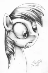 Size: 1986x3024 | Tagged: artist:carlotta-guidicelli, bust, derpibooru import, frown, grayscale, gritted teeth, monochrome, pencil drawing, portrait, rainbow dash, safe, solo, traditional art, wide eyes