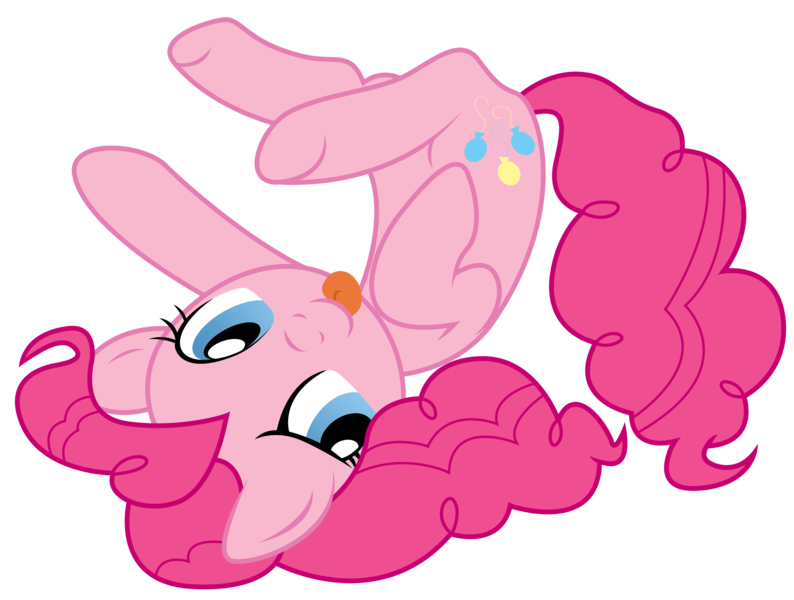 Size: 5000x3777 | Tagged: safe, artist:jessy, artist:kooner-cz, derpibooru import, pinkie pie, :p, colored, cute, diapinkes, looking at you, rolling, simple background, solo, tongue out, transparent background, upside down, vector