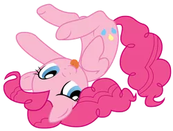 Size: 5000x3777 | Tagged: safe, artist:jessy, artist:kooner-cz, derpibooru import, pinkie pie, :p, colored, cute, diapinkes, looking at you, rolling, simple background, solo, tongue out, transparent background, upside down, vector
