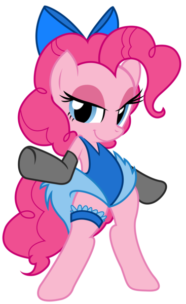 Size: 3059x5000 | Tagged: artist:jessy, artist:kooner-cz, bedroom eyes, bipedal, clothes, colored, crossover, derpibooru import, leotard, ms. kitty mouse, pinkie pie, simple background, suggestive, the great mouse detective, transparent background, vector