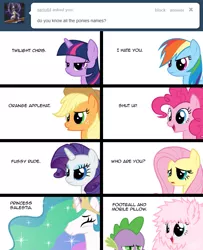 Size: 650x800 | Tagged: applejack, artist:mixermike622, comic, crossover, dan, dan vs, dan vs fim, derpibooru import, eyes closed, fluttershy, frown, glare, :o, oc, oc:fluffle puff, open mouth, pinkie pie, princess celestia, rainbow dash, rarity, sad, safe, smiling, spike, twilight sparkle