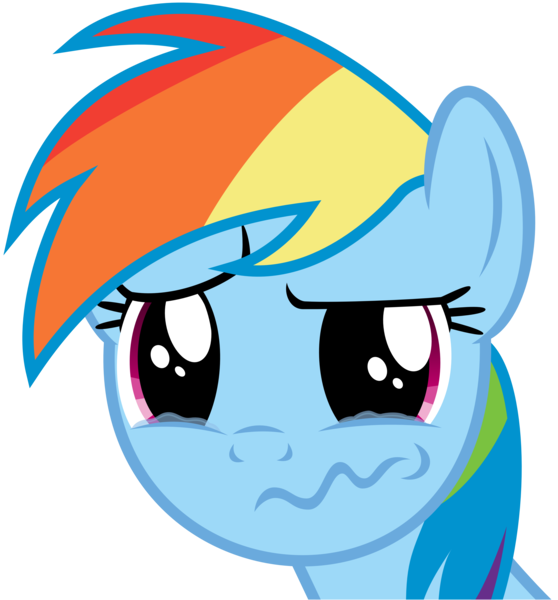 Size: 4202x4521 | Tagged: safe, artist:mehoep, derpibooru import, rainbow dash, pony, the super speedy cider squeezy 6000, absurd resolution, bust, crying, female, mare, portrait, simple background, solo, teary eyes, transparent background, vector, wavy mouth