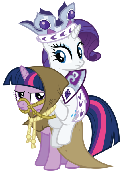 Size: 5000x7000 | Tagged: absurd resolution, .ai available, artist:midnight--blitz, bridle, clover the clever, derpibooru import, hearth's warming eve (episode), ponies riding ponies, princess platinum, rarity, riding, safe, simple background, transparent background, twilight sparkle, unamused, vector