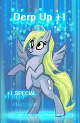 Size: 518x800 | Tagged: safe, artist:dragonbeak, derpibooru import, derpy hooves, pegasus, pony, abstract background, bipedal, female, mare, rearing, solo