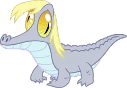 Size: 860x595 | Tagged: safe, derpibooru import, derpy hooves, gummy, alligator, pegasus, pony, female, gatorfied, mare, simple background, solo, species swap, transparent background, vector, wall eyed