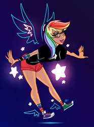 Size: 450x604 | Tagged: artist:asieybarbie, converse, dead source, derpibooru import, female, glasses, human, humanized, photoshop, rainbow dash, safe, shoes, solo, winged humanization
