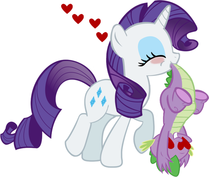 Size: 739x626 | Tagged: safe, artist:dlazerous, derpibooru import, rarity, spike, female, heart, heart eyes, interspecies, male, shipping, sparity, straight, tail hold, upside down, wingding eyes