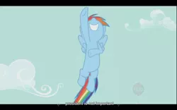 Size: 1024x640 | Tagged: derpibooru import, hub logo, politics, rainbow dash, safe, screencap, the mysterious mare do well, youtube caption