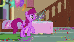 Size: 330x186 | Tagged: animated, berry punch, berryshine, call of the cutie, derpibooru import, drinking, edit, plot, punch, punch bowl, punch (drink), safe, screencap, solo focus
