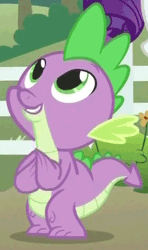 Size: 282x477 | Tagged: safe, derpibooru import, screencap, spike, the super speedy cider squeezy 6000, animated, licking, licking lips, solo, tongue out