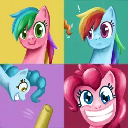 Size: 2800x2800 | Tagged: andy warhol, artist:rk-d, derpibooru import, high res, modern art, pinkie pie, pop art, rainbow dash, safe