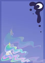 Size: 868x1228 | Tagged: safe, artist:dawnallies, derpibooru import, princess celestia, alicorn, pony, big crown thingy, crescent moon, cutie mark, ethereal mane, jewelry, looking up, moon, regalia, simple background, zoom layer