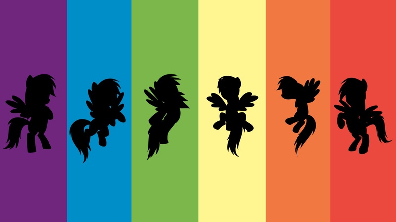 Size: 1400x787 | Tagged: artist:shiropoint, artist:waranto, derpibooru import, race, rainbow, rainbow dash, safe, silhouette, wallpaper