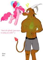 Size: 900x1265 | Tagged: artist:doomxwolf, bare chest, clothes, derpibooru import, furry, muscles, oc, pinkie pie, safe, topless
