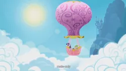 Size: 900x506 | Tagged: caption, derpibooru import, edit, edited screencap, hot air balloon, opening, safe, screencap, spike, twilight sparkle, twinkling balloon, youtube caption