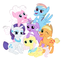 Size: 3125x2988 | Tagged: applejack, artist:nianara, derpibooru import, elderly, fluttershy, high res, mane six, mane six opening poses, mortal twilight, old, older, pinkie pie, rainbow dash, rarity, safe, simple background, transparent background, twilight sparkle