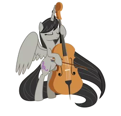 Size: 2588x2500 | Tagged: safe, artist:nianara, derpibooru import, octavia melody, alicorn, pony, alicornified, cello, glorious cello princess, high res, long mane, long tail, musical instrument, octacorn, race swap, solo