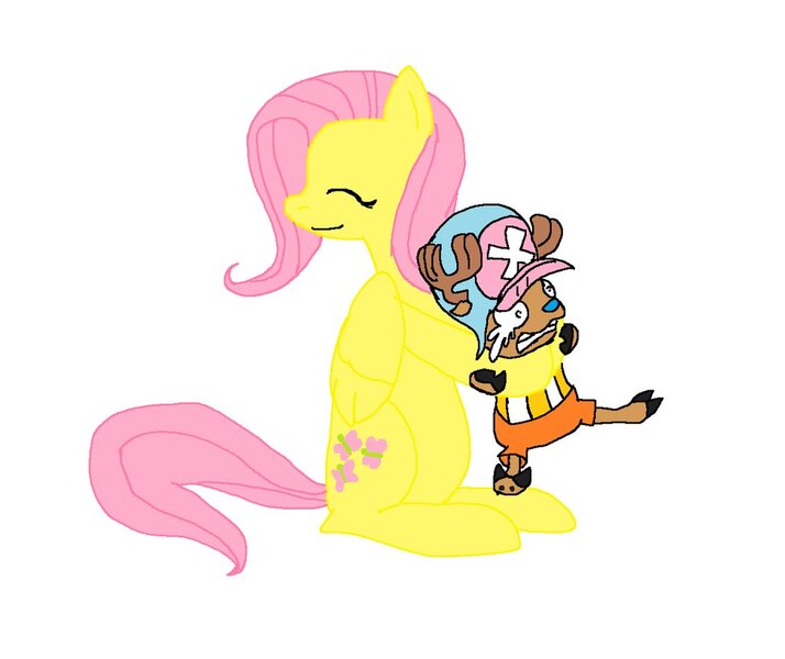 Size: 975x819 | Tagged: derpibooru import, fluttershy, one piece, safe, tony tony chopper