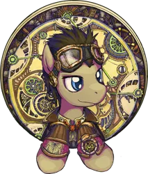 Size: 600x704 | Tagged: artist:saturnspace, clockwise whooves, derpibooru import, doctor whooves, goggles, safe, steampunk, time turner