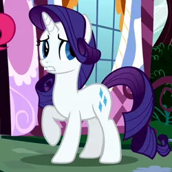 Size: 500x500 | Tagged: safe, derpibooru import, screencap, rarity, pony, unicorn, cropped, female, mare, raised hoof, solo